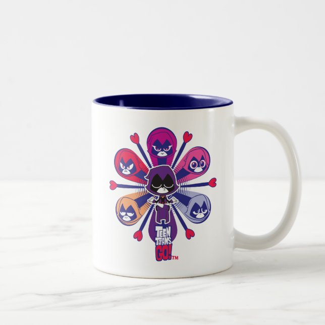 Caneca De Café Em Dois Tons Teen Titans Go! | Emoticlones de Raven (Direita)