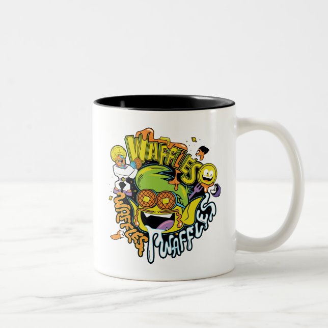 Caneca De Café Em Dois Tons Teen Titans Go! | Waffles de Beast Boy (Direita)