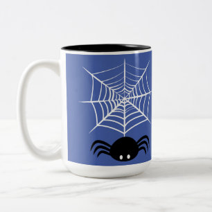 Caneca De Café Em Dois Tons Teia de Aranha de Halloween