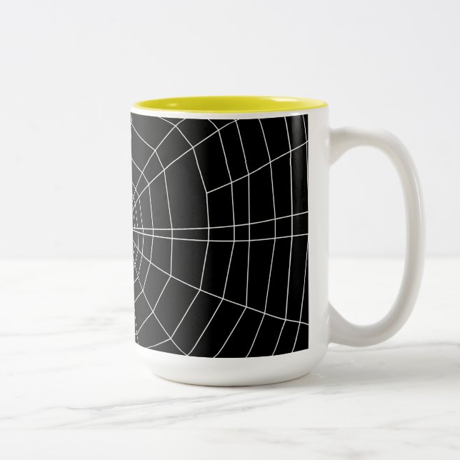 Caneca De Café Em Dois Tons teia em preto (Direita)