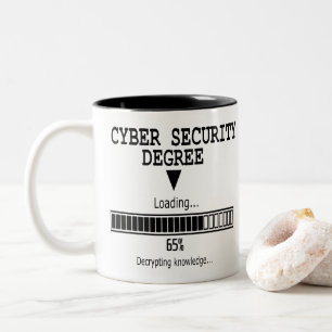 Caneca De Café Em Dois Tons Tela de Carregamento de Grau de Segurança Cibernét