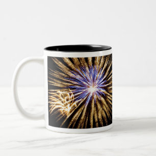 Caneca De Café Em Dois Tons Tela Sizzling Fireworks