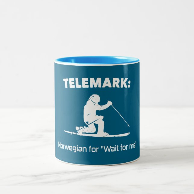 Caneca De Café Em Dois Tons Telemark: Norueguês Por "Me Esperar" (Centro)