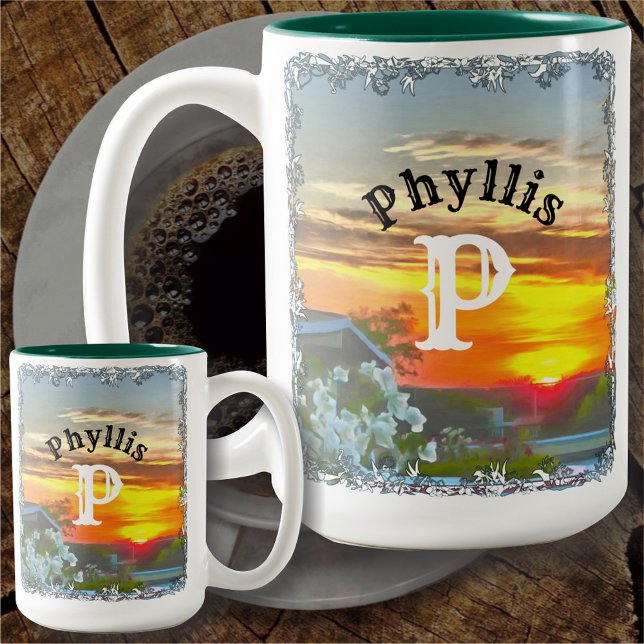Caneca De Café Em Dois Tons Telhado Sunset 2295 (Criador carregado)