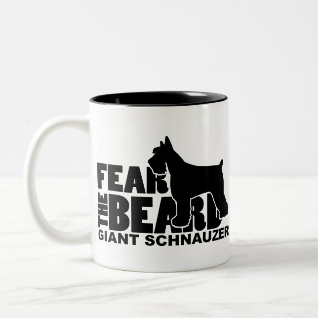 Caneca De Café Em Dois Tons Tema a barba - Schnauzer gigante (Esquerda)