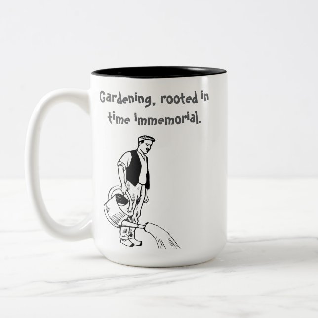 Caneca De Café Em Dois Tons Tema de jardinagem (Esquerda)