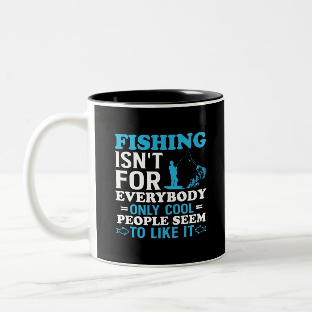 Caneca De Café Em Dois Tons Tema de Pesca  (Esquerda)