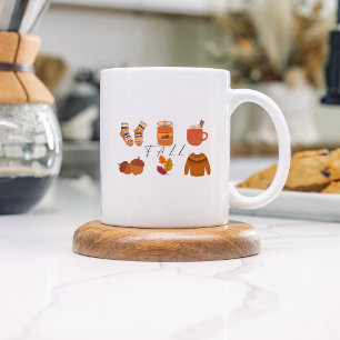 Caneca De Café Em Dois Tons Tema de queda estética