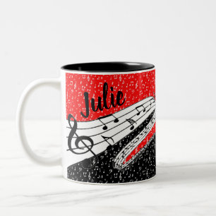 Caneca De Café Em Dois Tons Tema musical personalizado