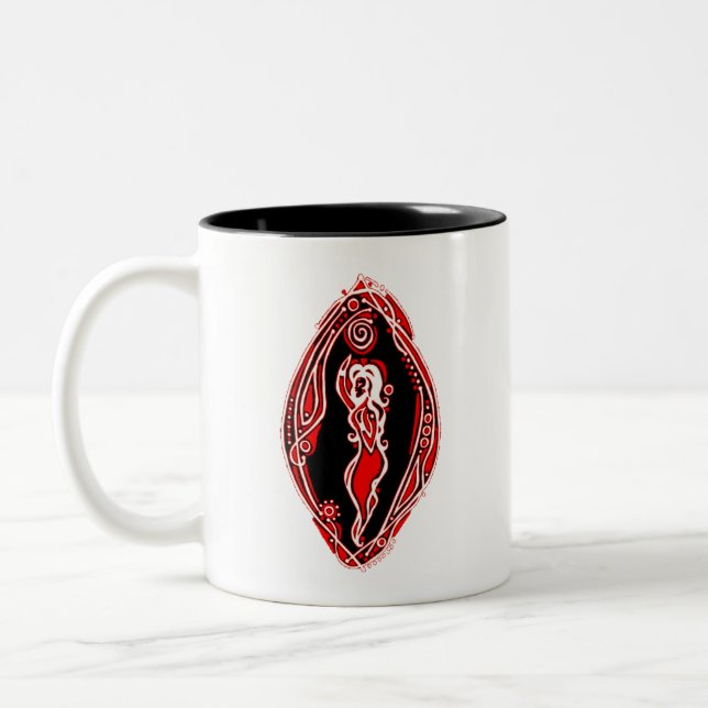 Caneca De Café Em Dois Tons Têmis Deusa Yoni Art Mug (Esquerda)