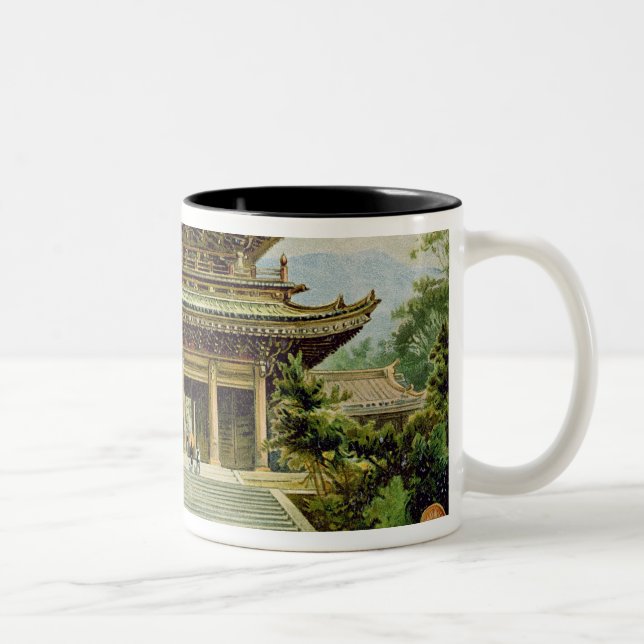 Caneca De Café Em Dois Tons Templo budista em Kyoto, Japão (Direita)