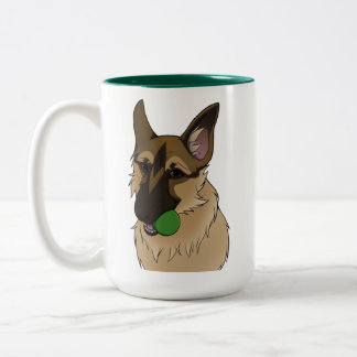 Caneca De Café Em Dois Tons Tempo de Reprodução do german shepherd com o Ball