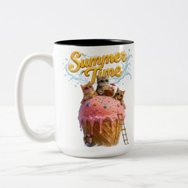 Caneca De Café Em Dois Tons Tempo de verão (Esquerda)