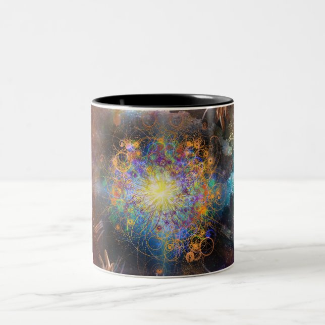 Caneca De Café Em Dois Tons Tempo do espaço atômico (Centro)