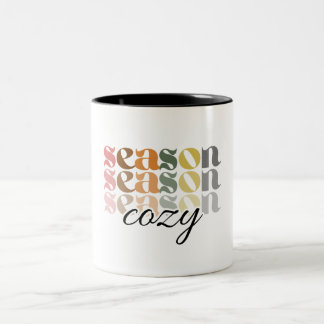 Caneca De Café Em Dois Tons temporada aconchegante fofa