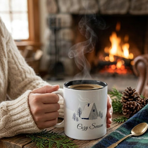 Caneca De Café Em Dois Tons Temporada Aconchegante Personalizada