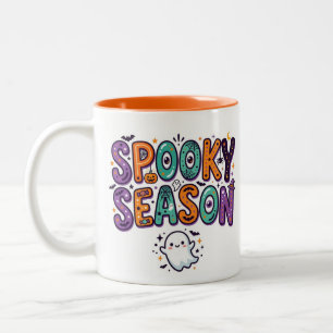 Caneca De Café Em Dois Tons Temporada Assustadora Morcegos Fantasmas Doces de 