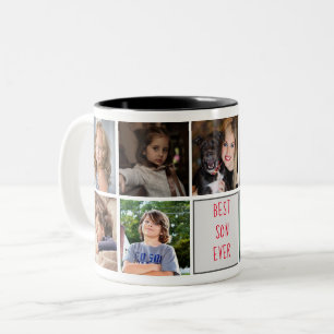 Caneca De Café Em Dois Tons Tendência da Colagem de Fotos do Melhor Filho Nun