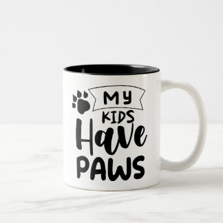 Caneca De Café Em Dois Tons Tendência Moderna Mug Meus Filhos Têm Patas para P