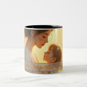 Caneca De Café Em Dois Tons Tender Motherly Love in Blooming Light