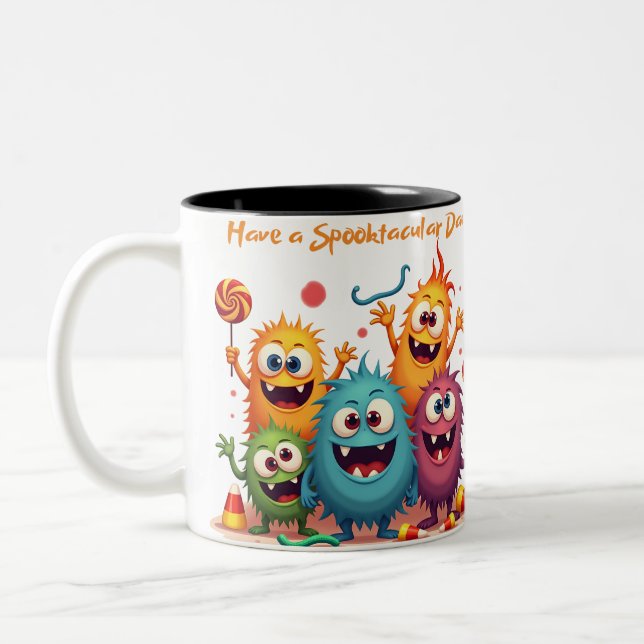Caneca De Café Em Dois Tons Tenha Um Dia Spooktacular (Esquerda)