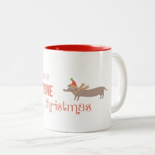 Caneca De Café Em Dois Tons Tenha um Feliz Natal