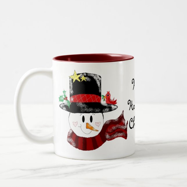 Caneca De Café Em Dois Tons Tenha um Natal Alegre e Feliz (Esquerda)
