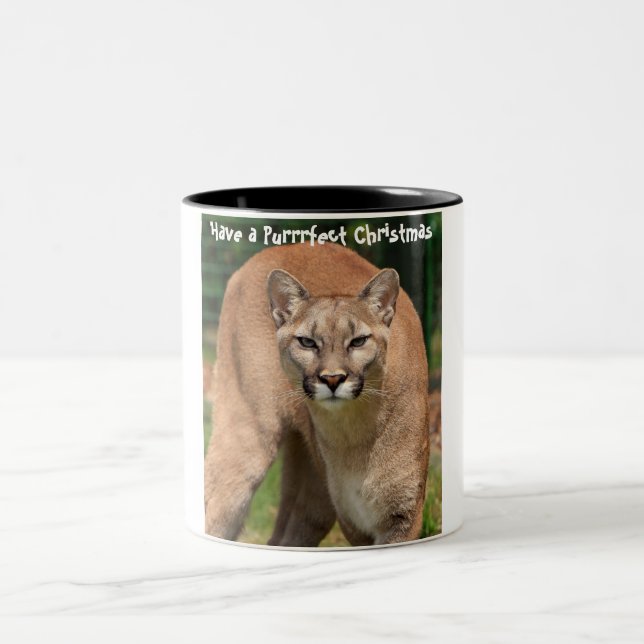 Caneca De Café Em Dois Tons Tenha um Natal Purrfeito (Centro)