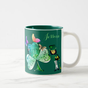 Caneca De Café Em Dois Tons "Tenha uma Rua feliz. Dia de Patrick"Leprechaun