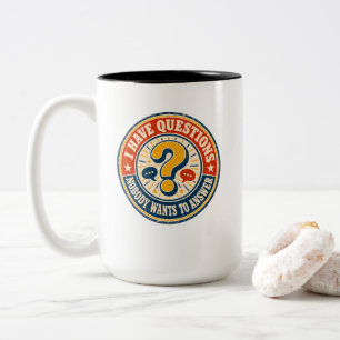 Caneca De Café Em Dois Tons Tenho Perguntas que Ninguém Quer Responder