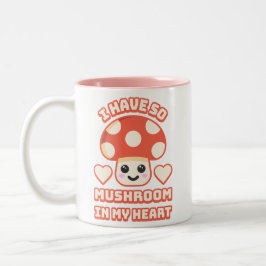 Caneca De Café Em Dois Tons Tenho tanto cogumelo no meu coração! Cogumelo