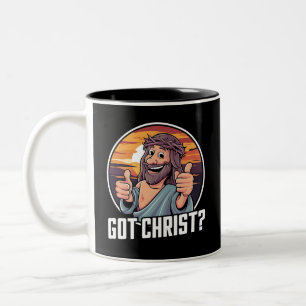 Caneca De Café Em Dois Tons Tenho um Cristo de Natal, Jesus Religioso