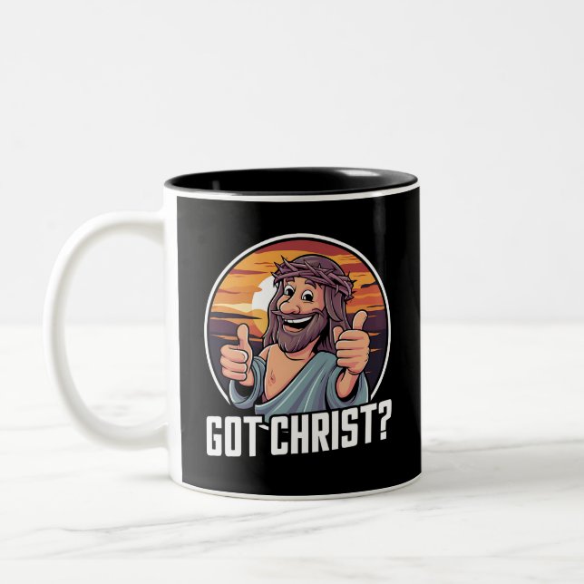 Caneca De Café Em Dois Tons Tenho um Cristo de Natal, Jesus Religioso (Esquerda)