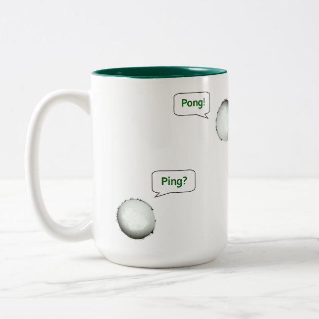 Caneca De Café Em Dois Tons Tênis de Mesa Ping-pong (Esquerda)