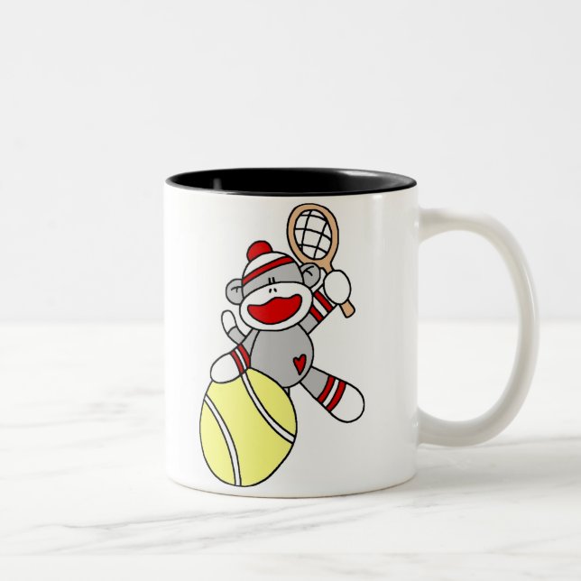 Caneca De Café Em Dois Tons Tênis do macaco da peúga (Direita)