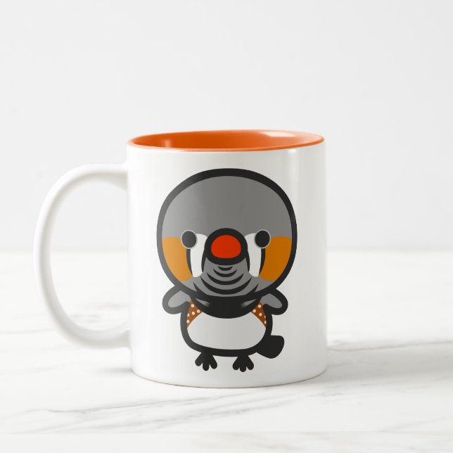 Caneca De Café Em Dois Tons tentilhão-de-sunda macho (Esquerda)