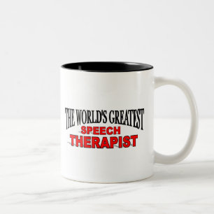 Caneca De Café Em Dois Tons Terapeuta de discurso do mundo o grande