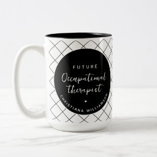 Caneca De Café Em Dois Tons Terapeuta Ocupacional Futuro Personalizado OT Eleg