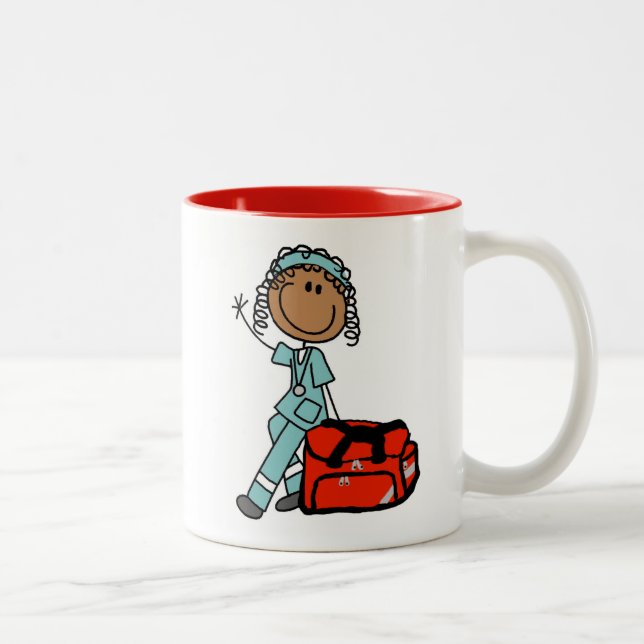 Caneca De Café Em Dois Tons Terapeuta respiratório fêmea ou EMT (Direita)