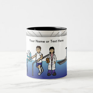 Caneca De Café Em Dois Tons Terapêutica Física Personalizada - Caricatura Femi