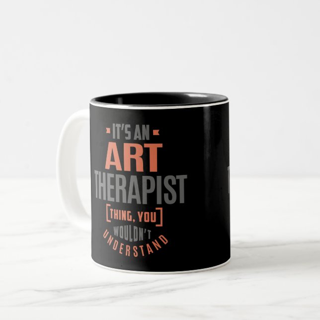 Caneca De Café Em Dois Tons Terapia de Arte (Frente Esquerda)