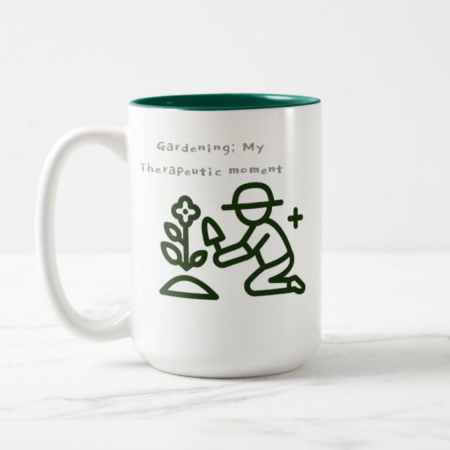 Caneca De Café Em Dois Tons Terapia de Jardinagem (Esquerda)