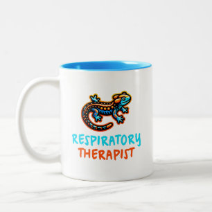 Caneca De Café Em Dois Tons Terapia Respiratória Gecko T-shirt