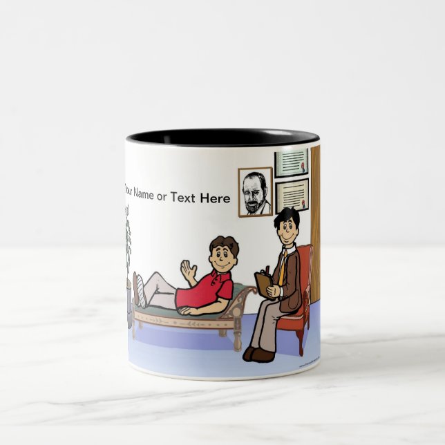 Caneca De Café Em Dois Tons Terapista Personalizado, Conselheiro - Caricatura  (Centro)