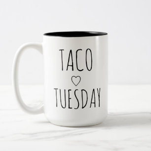 Caneca De Café Em Dois Tons Terça-feira de Taco Presente Divertido para Aniv