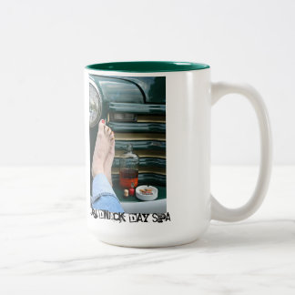 Caneca De Café Em Dois Tons Termas do dia do campónio