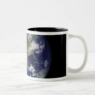 Caneca De Café Em Dois Tons Terra cheio mostrando a América do Norte 3