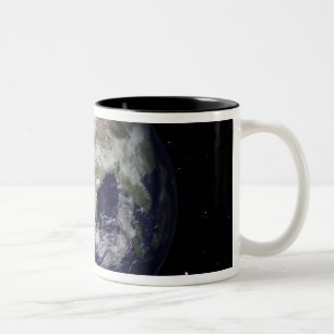 Caneca De Café Em Dois Tons Terra cheio mostrando Europa e Ásia 2