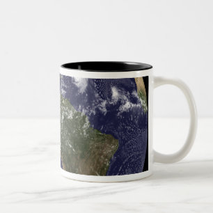 Caneca De Café Em Dois Tons Terra completa que mostra America do Norte 2