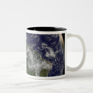 Caneca De Café Em Dois Tons Terra completa que mostra America do Norte e Amer